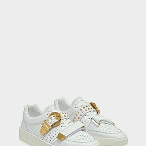 Studded belt leather sneakers for men